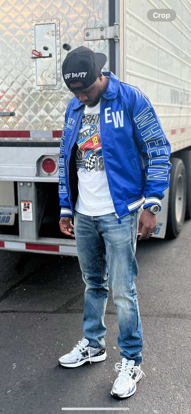 🚛ROYAL BLUE E18HTEEN WHEELIN LOGO JACKET  (SHIPPING 2-3WEEKS AFTER PRODUCTION STARTS)