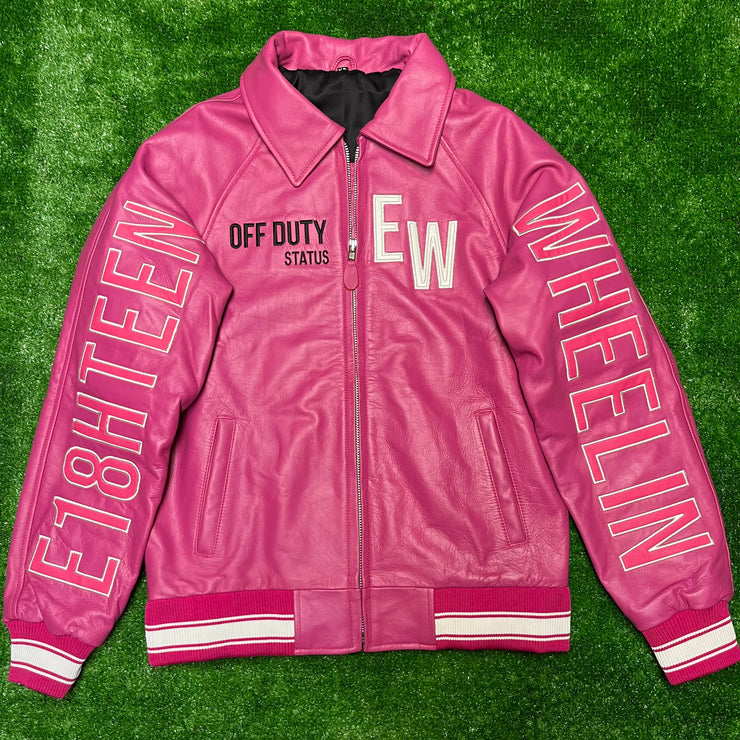 🚛PINK E18HTEEN WHEELIN LOGO JACKET (SHIPPING 2-3WEEKS AFTER PRODUCTION STARTS)