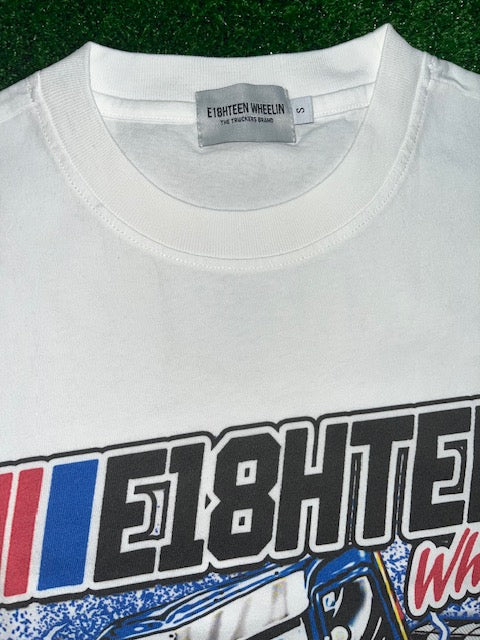 E18HTEEN WHEELIN RACING T-SHIRT(WHITE)